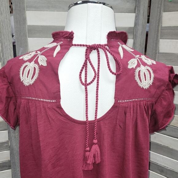 Flutter Sleeve Embroidered Top | Knox Rose | Small - Picture 6 of 9